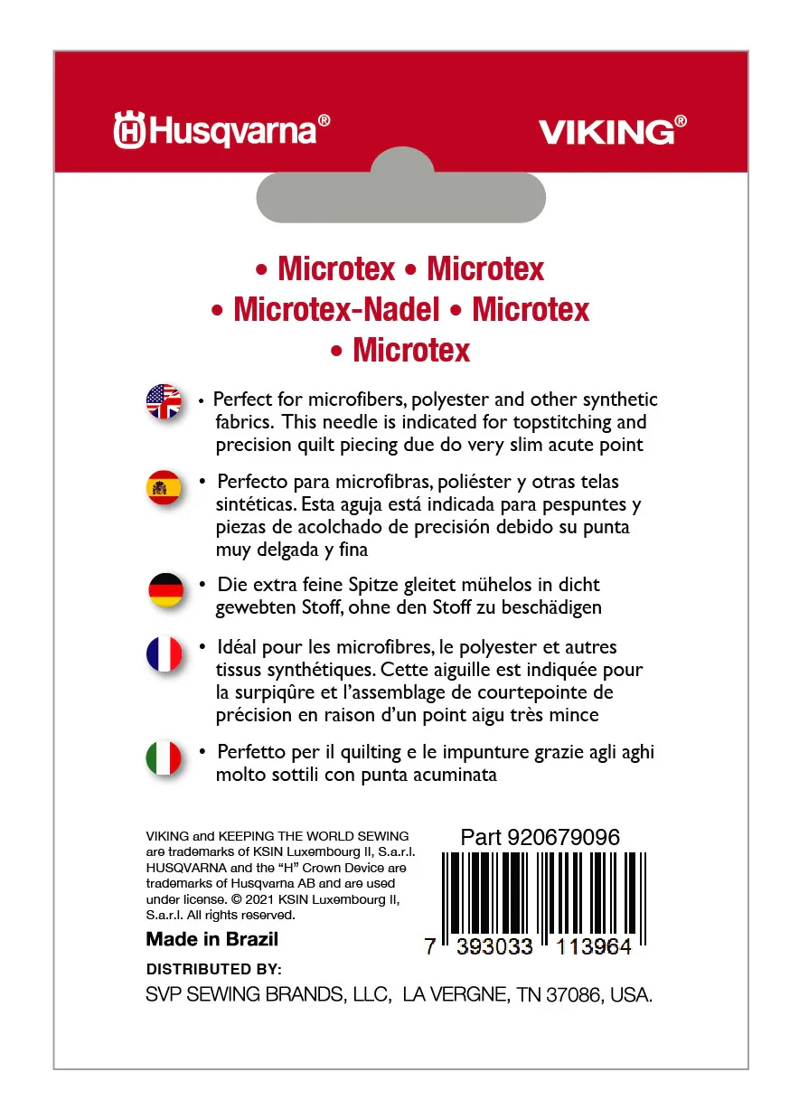 HUSQVARNA® VIKING® Microtex Needles Size 90/14 5-Pack - Image 2