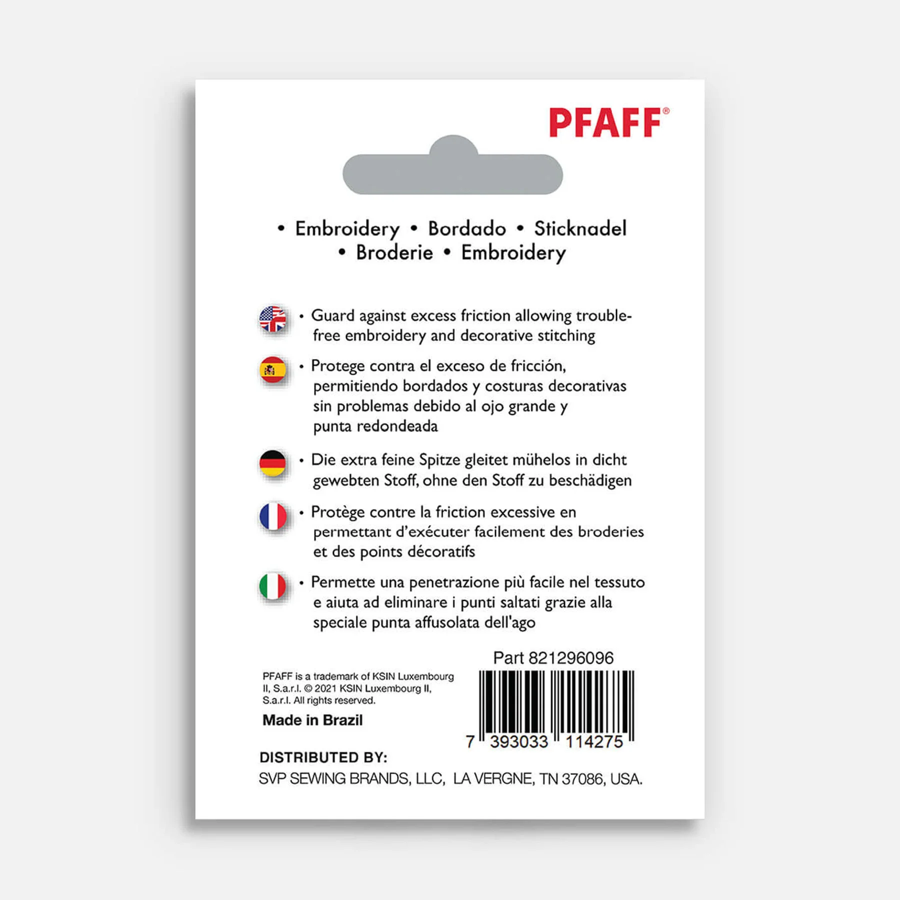 PFAFF® Embroidery Needles Size 90/14 5-pack - Image 2